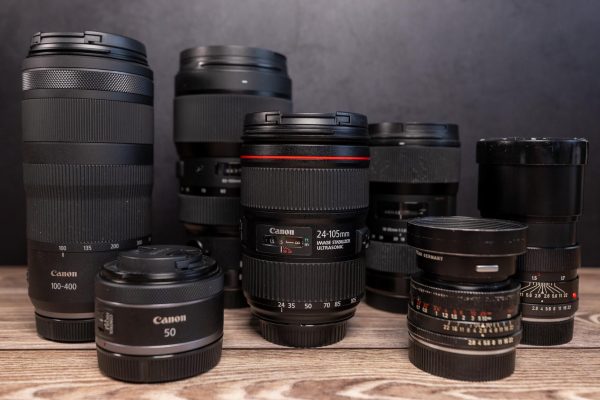Verschiedene Objektive von Canon, Sigama und Leica.
